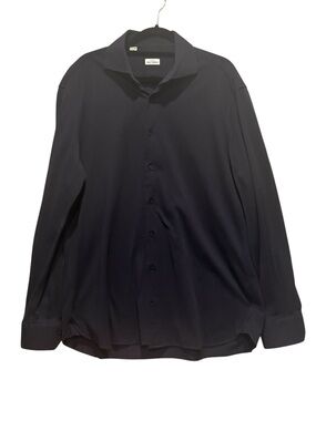 Atelier Munro - long sleeve dress shirt. Size 44 and Neck 17 3/8. Black. Premium